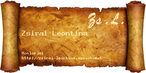 Zsirai Leontina névjegykártya
